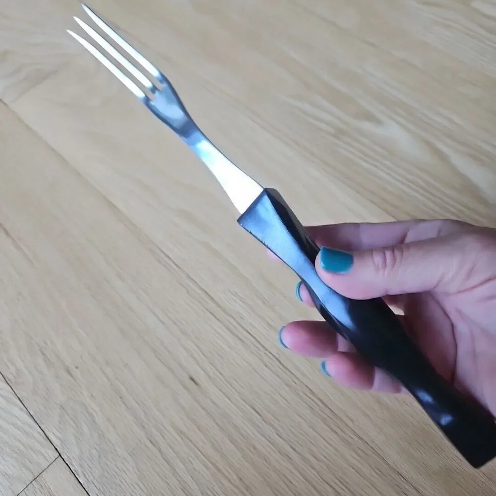 Cutco 1726 JE Turning Fork 3 Tine Meat Fork Composite‎ Brown Handle USA Made
